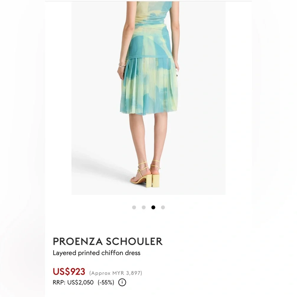 PROENZA SCHOULER Layered printed chiffon dress NWT - Picture 4 of 12